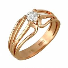 Кольцо из красного золота c бриллиантом Г10К610028