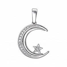 Подвески с мусульманской символикой из серебра c фианитом 01П151003