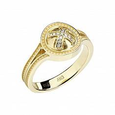 Кольцо из желтого золота c бриллиантом 01К638743