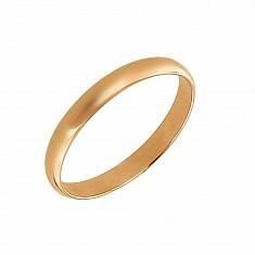 Обручальные кольца гладкие из красного золота 01О010343