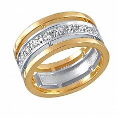 Обручальные кольца прочие из комбинированного золота c фианитом 01О160301