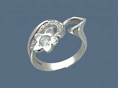 Кольцо из серебра c фианитом У15К150240