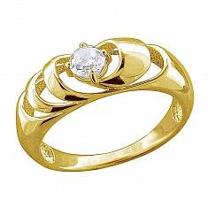 Кольцо из желтого золота c фианитом 01К1313177