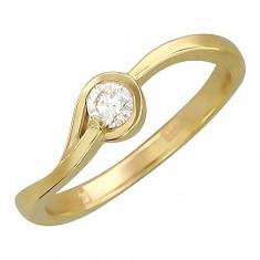 Кольцо из желтого золота c бриллиантом 01К636732