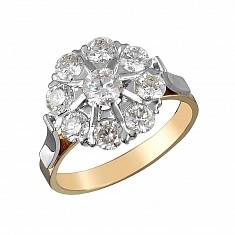 Кольцо из комбинированного золота c бриллиантом 01К6810604