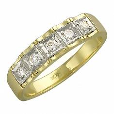 Кольцо из комбинированного золота c бриллиантом 01К682041