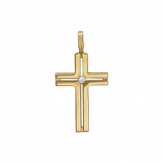 Крест из желтого золота c фианитом 01Р130678