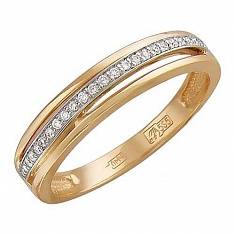 Кольцо из красного золота c бриллиантом 01К616897
