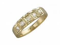 Кольцо из комбинированного золота c бриллиантом 01К662041Ж