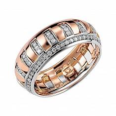 Обручальные кольца прочие из комбинированного золота c бриллиантом 01О660315Б2