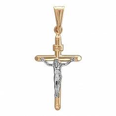 Крест из комбинированного золота 01Р060448