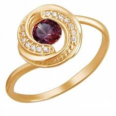 Кольцо из красного золота c фианитом 01К2111474-9
