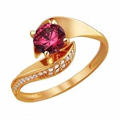 Кольцо из красного золота c фианитом 01К2110963-9