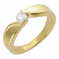 Кольцо из желтого золота c бриллиантом 01К644365