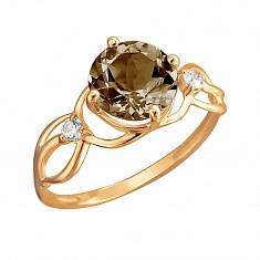 Кольцо из красного золота c топазом и фианитом 01К3112178-3