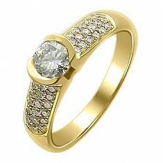Кольцо из желтого золота c бриллиантом Г9К640266
