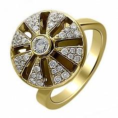 Кольцо из комбинированного золота c бриллиантом Г9К680376