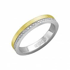 Кольцо из комбинированного золота c бриллиантом 01О680365