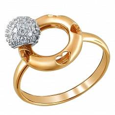 Кольцо из комбинированного золота c фианитом 01К1610585