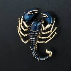 Брошь "Синий скорпион" У37Ш201135с
