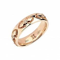 Обручальные кольца прочие из красного золота c бриллиантом 01О610329