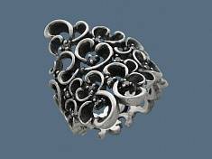 Кольцо из серебра c бриллиантом 01К655329
