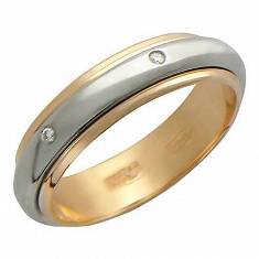 Обручальные кольца крутящиеся из комбинированного золота c бриллиантом 01О660023