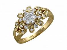 Кольцо из желтого золота c бриллиантом 01К643168Z