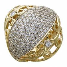 Кольцо из комбинированного золота c бриллиантом 01К685564