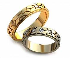 Обручальные кольца оригинальные с бриллиантами  В-4-287