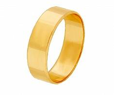 Кольцо обручальное плоское гладкое из желтого золота ширина 6 мм 60-03-1-09-000