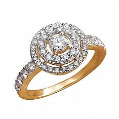 Кольцо из красного золота c бриллиантом 01К615251