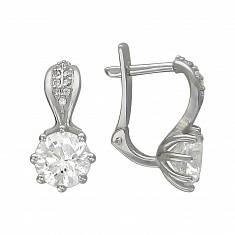 Серьги из серебра c фианитом 01С156359