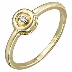 Кольцо из желтого золота c бриллиантом 01К637570