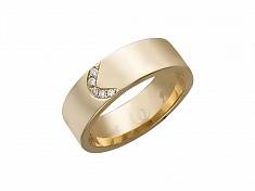 Обручальные кольца из трубы из красного золота c бриллиантом 01О610067