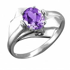 Кольцо из серебра c аметистом 48К353004