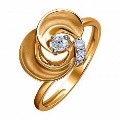 Кольцо из красного золота c фианитом 01К1112330Р