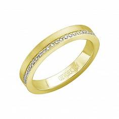 Обручальные кольца из трубы из желтого золота c бриллиантом 01О630365