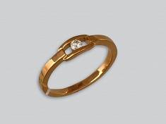 Кольцо из желтого золота c бриллиантом 01К642410