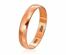 Обручальное кольцо классическое из красного золота ширина 4 мм 40-01-2-09-000