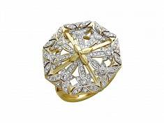 Кольцо из комбинированного золота c бриллиантом 01К685473