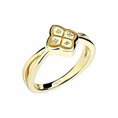 Кольцо из желтого золота c бриллиантом 01К638746