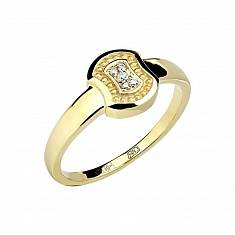 Кольцо из желтого золота c бриллиантом 01К638750