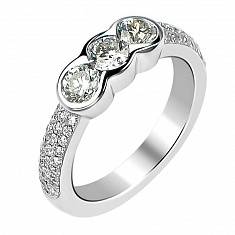 Кольцо из белого золота c бриллиантом 70К670891