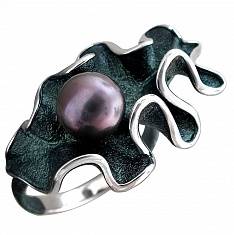 Кольцо из серебра c жемчугом С20К35820S2ZЭ
