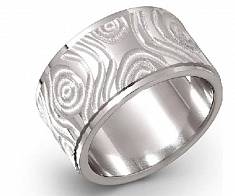 Кольцо из серебра плоское, широкое 12мм с оригинальным орнаментом G-120-04-4-18-002