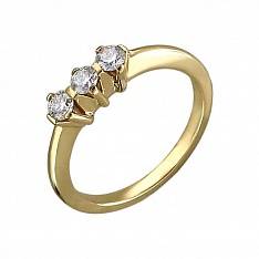 Кольцо из желтого золота c бриллиантом Б17К63112097