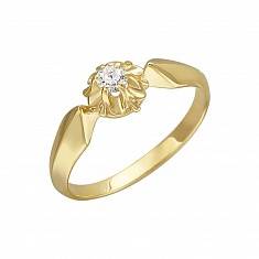 Кольцо из желтого золота c фианитом 01К131728