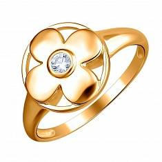 Кольцо из красного золота c фианитом 01К1112955