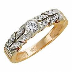Кольцо из комбинированного золота c фианитом 01К165527